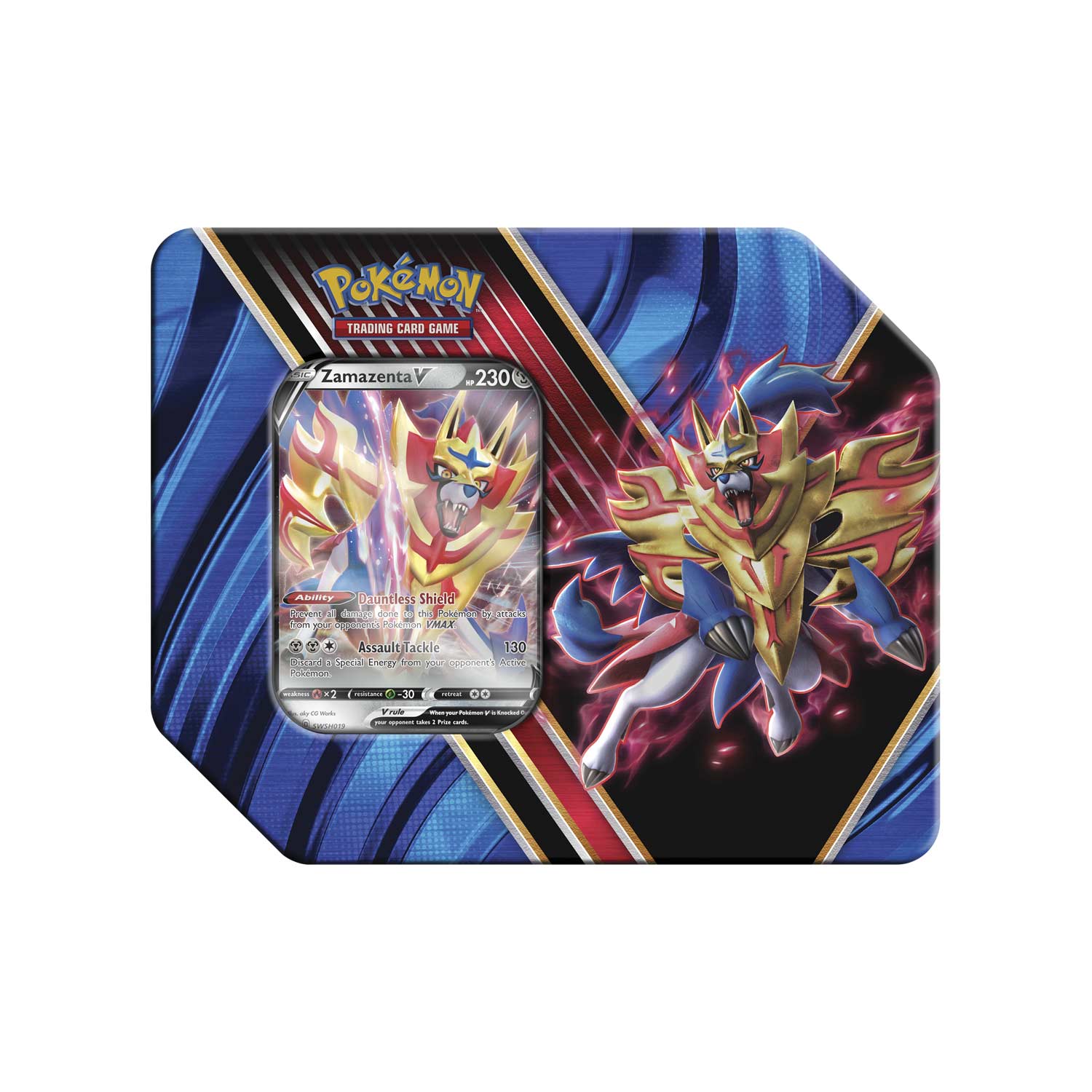 pokemon trading card game zamazenta Pokémon TCG: Legends of Galar Tin (Zamazenta V) – T'z Toys & Games