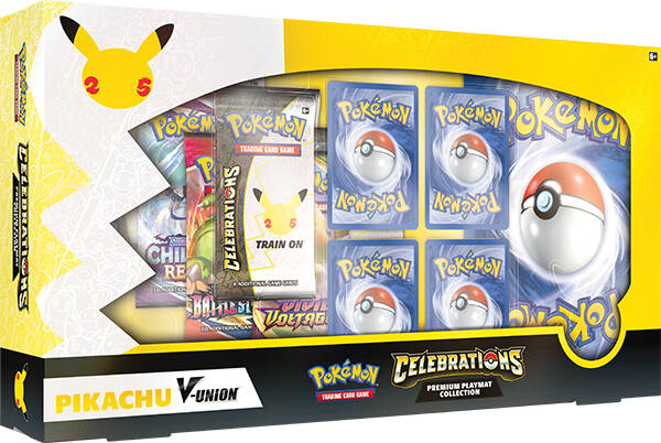 Pokmon TCG: Celebrations Premium Playmat Collection - Pikachu V-Union T'z Toys & Games Pokmon TCG: Celebrations Premium Playmat Collection - Pikachu V-Union T'z Toys & Games
