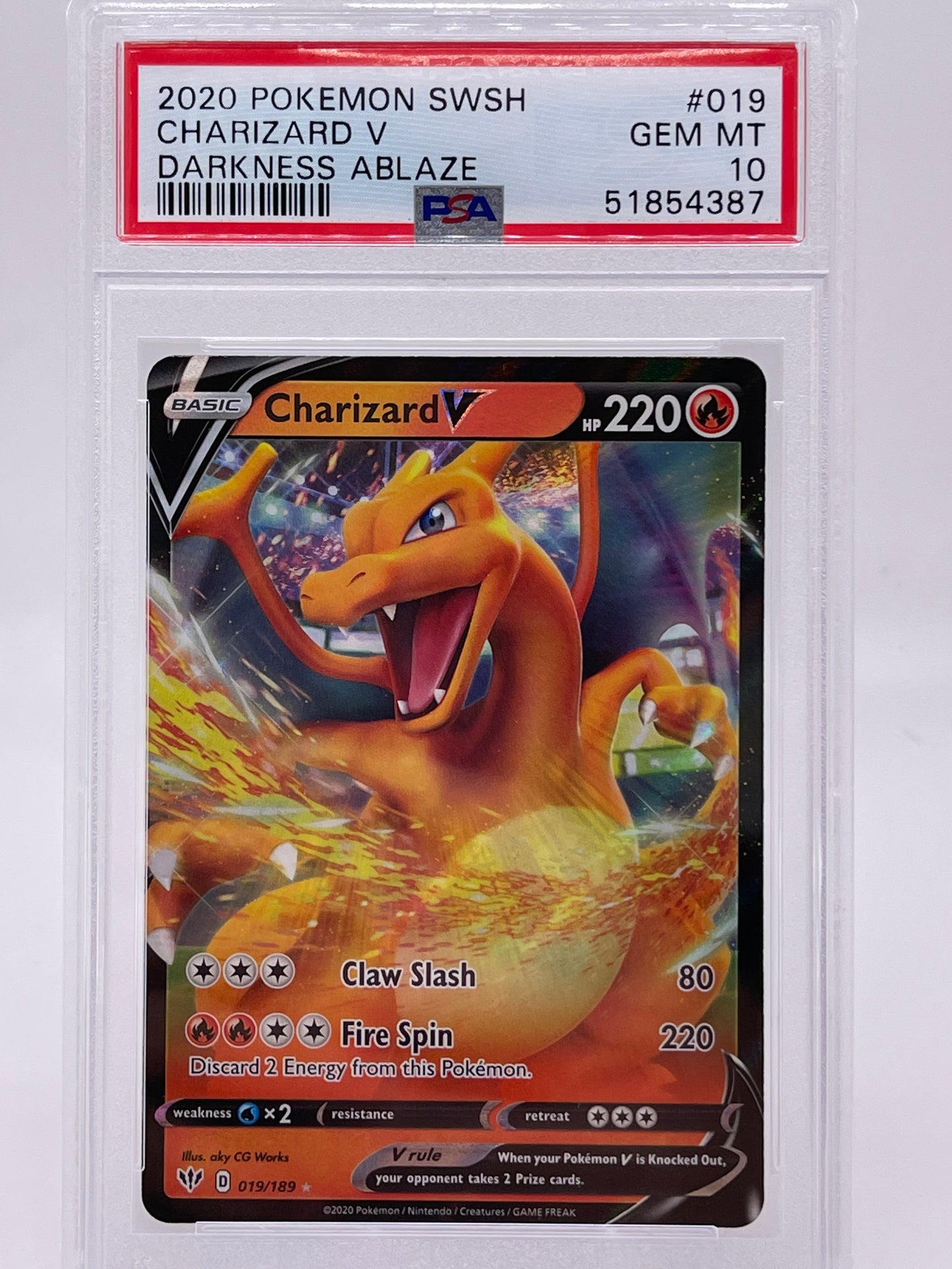 Pokemon TCG: Darkness Ablaze #019 Charizard V PSA 10