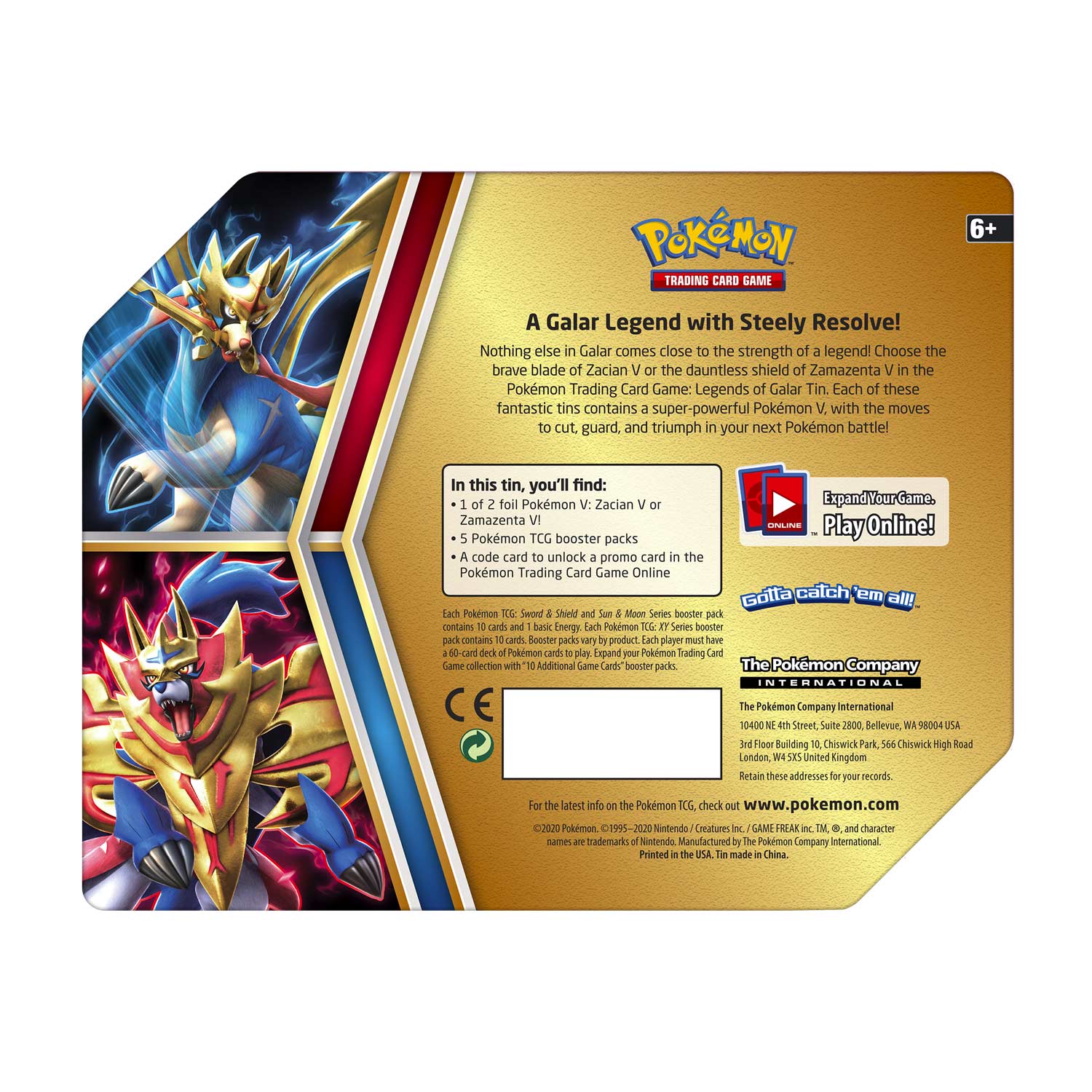 Pokmon TCG: Legends of Galar Tin (Zamazenta V) T'z Toys & Games Pokmon TCG: Legends of Galar Tin (Zamazenta V) T'z Toys & Games