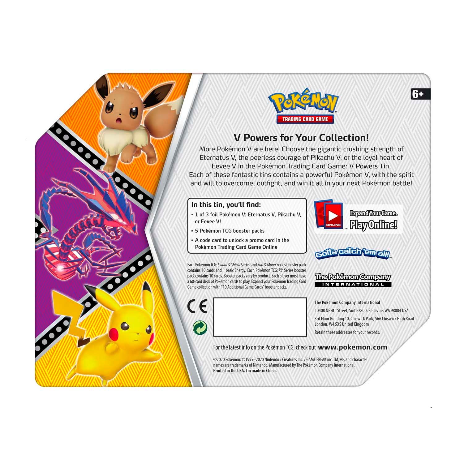 Pokmon TCG: V Powers Tin (Eevee V) T'z Toys & Games Pokmon TCG: V Powers Tin (Eevee V) T'z Toys & Games