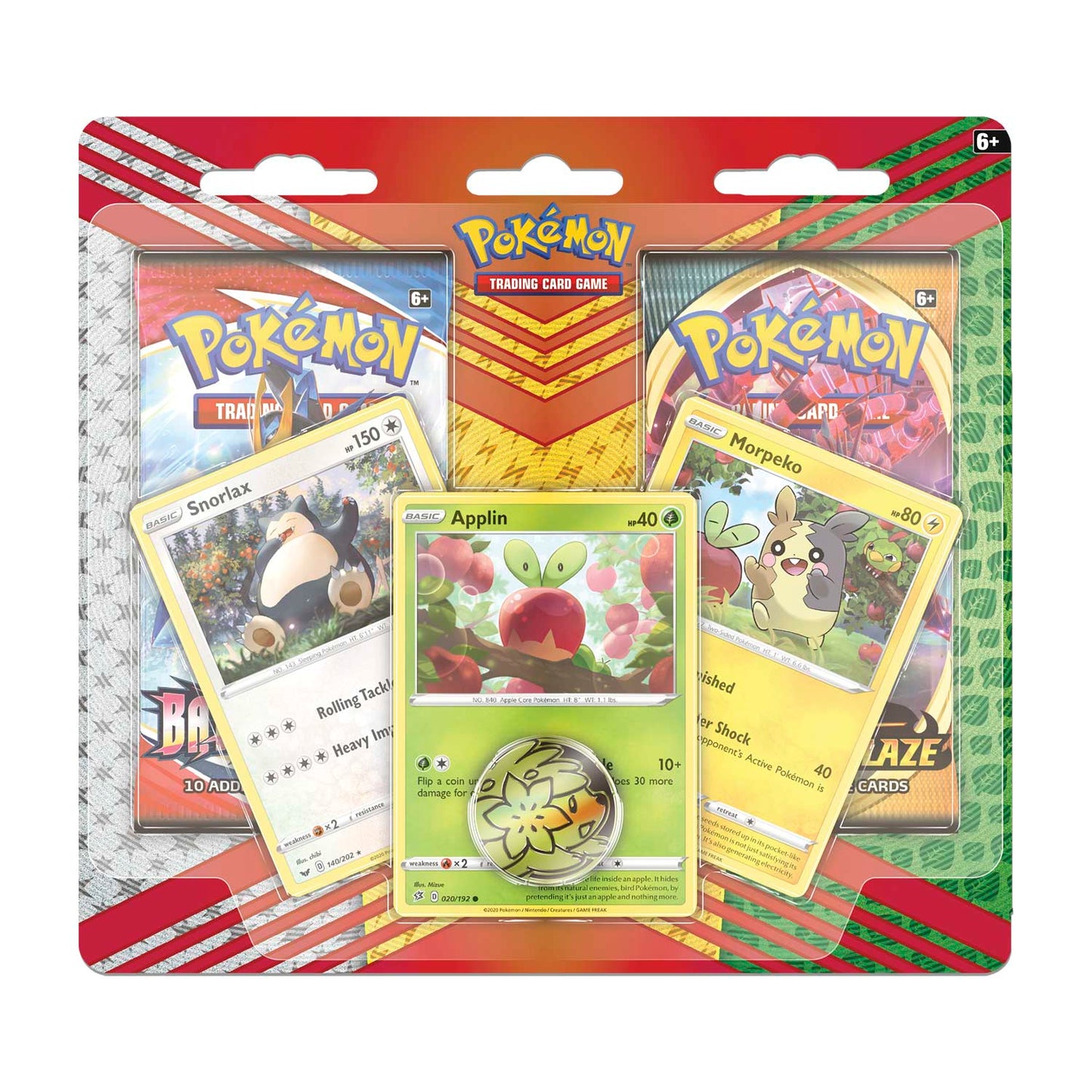 Pokémon TCG: Snorlax, Morpeko & Applin Cards with 2 Booster Packs & Coin